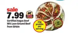 Meijer Certified Angus Beef 90% Lean Ground Beef from Sirloin offer