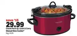 Meijer Crock-Pot 6 Qt. Cook & Carry Manual Slow Cooker offer