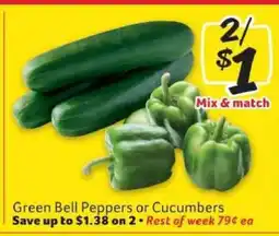 Winn Dixie Green Bell Peppers or Cucumbers offer