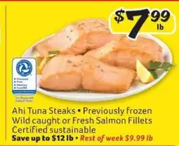 Winn Dixie Ahi Tuna Steaks offer