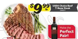 Winn Dixie USDA Choice Beef T-Bone Steak offer