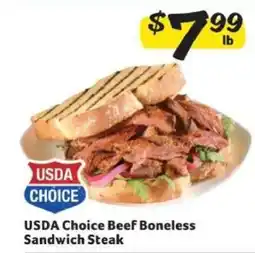 Winn Dixie USDA Choice Beef Boneless Sandwich Steak offer