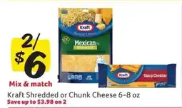 Winn Dixie Kraft Shredded or Chunk Cheese offer