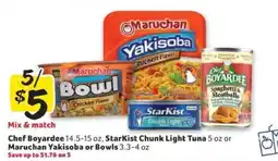 Winn Dixie Chef Boyardee, StarKist Chunk Light Tuna, Maruchan Yakisoba or Bowls offer