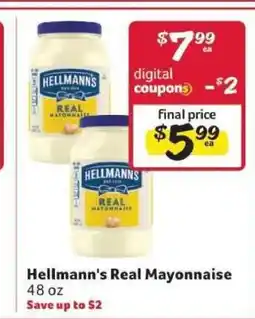 Winn Dixie Hellmann's Real Mayonnaise offer