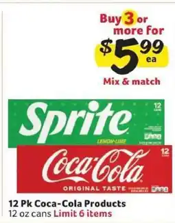 Winn Dixie 12 Pk Coca-Cola Products offer