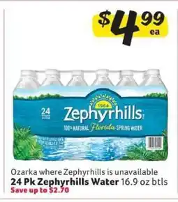 Winn Dixie 24 Pk Zephyrhills Water offer