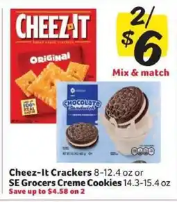 Winn Dixie Cheez-It Crackers or SE Grocers Creme Cookies offer