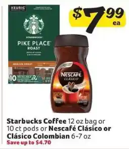 Winn Dixie Starbucks Coffee or Nescafé Clásico offer
