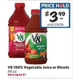 Winn Dixie V8 100% Vegetable Juice or Blends offer