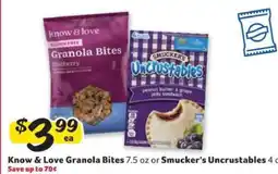 Winn Dixie Know & Love Granola Bites or Smucker's Uncrustables offer