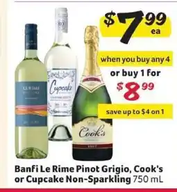 Winn Dixie Banfi Le Rime Pinot Grigio, Cook's or Cupcake Non-Sparkling offer
