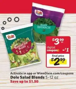 Winn Dixie Dole Salad Blends offer