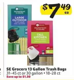 Winn Dixie SE Grocers 13 Gallon Trash Bags offer