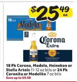 Winn Dixie 18 Pk Corona, Modelo, Heineken or Stella Artois offer