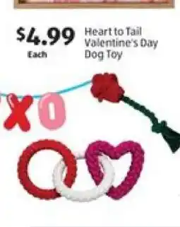 Aldi Heart to Tail Valentine's Day Dog Toy offer