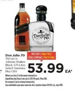 Food 4 Less Don Julio 70 or Johnnie Walker Black offer