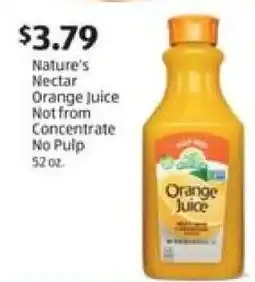 Aldi Nature's Nectar Orange Juice offer