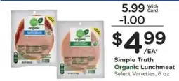 Kroger Simple Truth Organic Lunchmeat offer