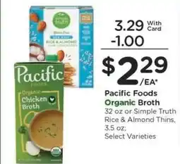Kroger Pacific Foods Organic Broth offer