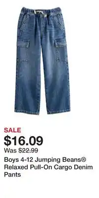 Kohl's Boys 4-12 Jumping Beans Relaxed Pull-On Cargo Denim Pants offer