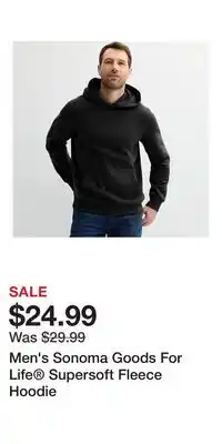 Kohl's Men's Sonoma Goods For Life Supersoft Fleece Hoodie offer