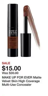 Kohl's MAKE UP FOR EVER Matte Velvet Skin High Coverage Multi-Use Concealer offer
