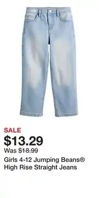 Kohl's Girls 4-12 Jumping Beans High Rise Straight Jeans offer