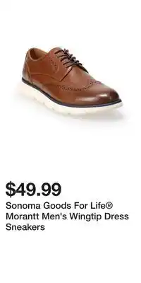 Kohl's Sonoma Goods For Life Morantt Men's Wingtip Dress Sneakers offer