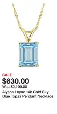 Kohl's Alyson Layne 14k Gold Sky Blue Topaz Pendant Necklace offer