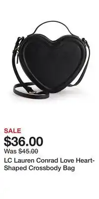 Kohl's LC Lauren Conrad Love Heart-Shaped Crossbody Bag offer