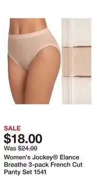 Kohl's Women's Jockey Elance Breathe 3-pack French Cut Panty Set 1541 offer