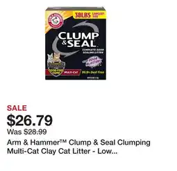 Petsmart Arm & Hammer Clump & Seal Clumping Multi-Cat Clay Cat Litter - Low Dust offer