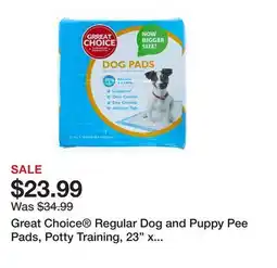 Petsmart Great Choice Regular Dog and Puppy Pee Pads, Potty Training, 23 x 24, Unscented, 150 Count offer