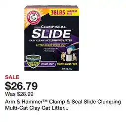 Petsmart Arm & Hammer Clump & Seal Slide Clumping Multi-Cat Clay Cat Litter - Low Dust offer