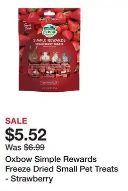 Petsmart Oxbow Simple Rewards Freeze Dried Small Pet Treats - Strawberry offer