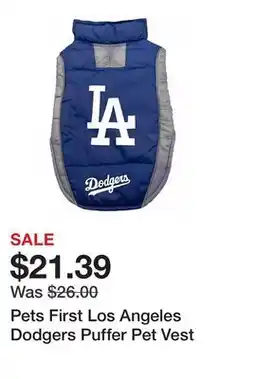Petsmart Pets First Los Angeles Dodgers Puffer Pet Vest offer
