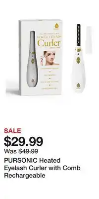 Nordstrom PURSONIC Heated Eyelash Curler with Comb Rechargeable offer