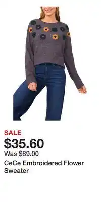 Nordstrom CeCe Embroidered Flower Sweater offer