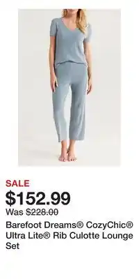 Nordstrom Barefoot Dreams CozyChic Ultra Lite Rib Culotte Lounge Set offer