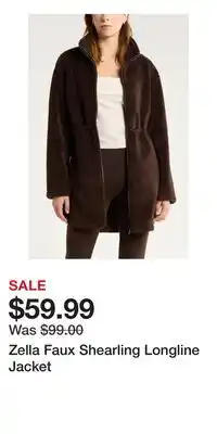 Nordstrom Zella Faux Shearling Longline Jacket offer
