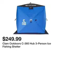 Dick's Sporting Goods Clam Outdoors C-360 Hub 3-Person Ice Fishing Shelter offer