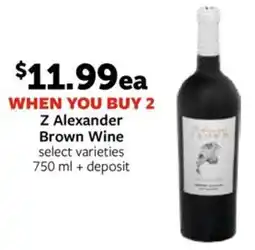 Fareway Z Alexander Brown Wine offer