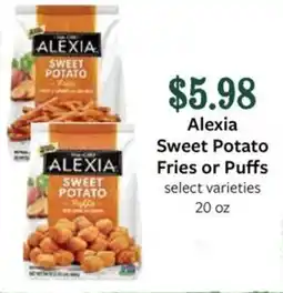 Fareway Alexia Sweet Potato Fries or Puffs offer