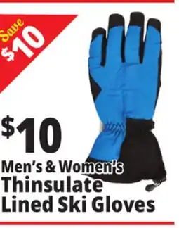Ocean State Job Lot Men's & Women's Thinsulate Lined Ski Gloves offer