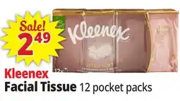 Ocean State Job Lot Kleenex Ultra Soft Pocket Pack Face Tissues 12 Count offer