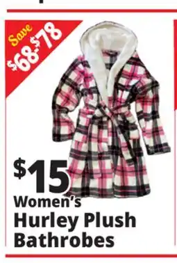 Ocean State Job Lot Women's Hurley Plush Bathrobes offer