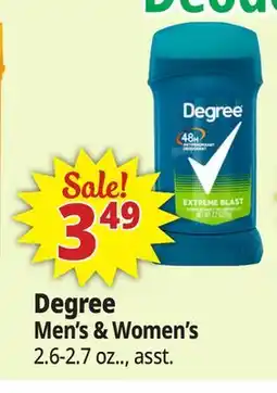 Ocean State Job Lot Degree Extreme Blast Antiperspirant Deodorant 2.7 oz offer