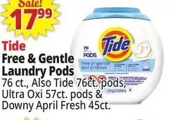 Ocean State Job Lot Tide Pods Free & Gentle Laundry Detergent Pacs 76 Count offer