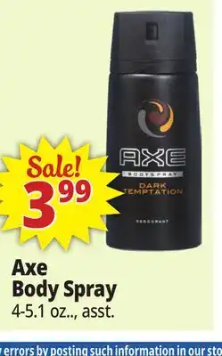 Ocean State Job Lot Axe Body Spray offer